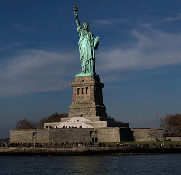 The Statue of Liberty on Liberty Island, New Jersey